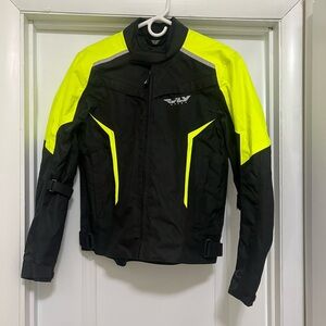 High-Visibility Black & Neon Yellow Motorcycle Jacket